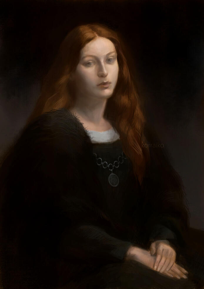 Halfbody with simple background